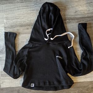 Echt Women's Black Knit Cropped Hoodie
